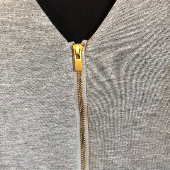 NWT $165 Diane von Furstenberg black and grey peplum top - Picture 3 of 7